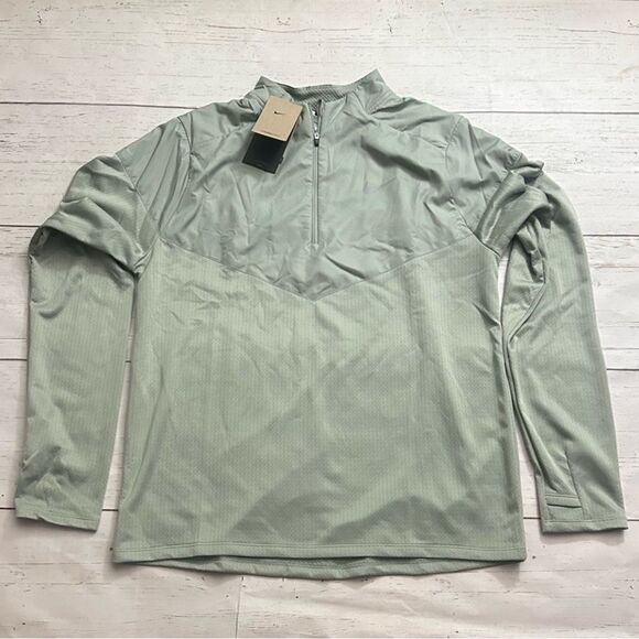 Nike Thermafit Sphere Element Running 1/2 Zip Jacket Green Mens L FZ1115-370 - Picture 1 of 8